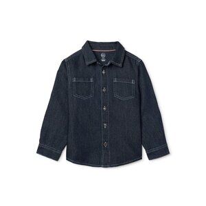 Wonder Nation Toddler Boys' Long Sleeve Button Front Shirt - Denium, 4t - New